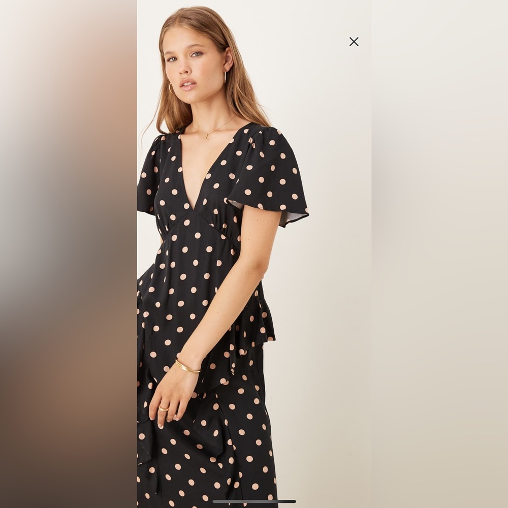 ASOS Nobody’s Child Ruffle Detail Midi Dress - Picture 3 of 4
